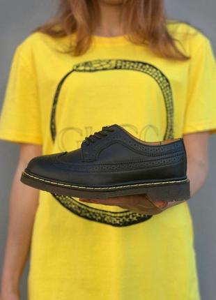 Dr. martens 3989 black черевики шкіряні жіночі мартинсы туфлі черевики жіночі туфлі2 фото