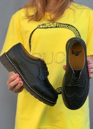 Dr. martens 3989 black черевики шкіряні жіночі мартинсы туфлі черевики жіночі туфлі3 фото