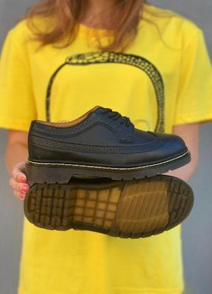 Dr. martens 3989 black черевики шкіряні жіночі мартинсы туфлі черевики жіночі туфлі4 фото