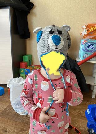 Дитячий набір шапка і шарф ведмедик тедді 2-4 роки9 фото