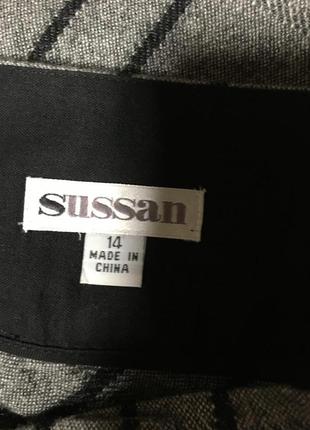 Стильная шерстяная юбка трапеция в полоску sussan2 фото