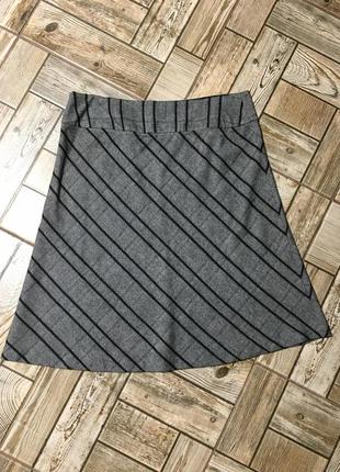 Стильная шерстяная юбка трапеция в полоску sussan5 фото