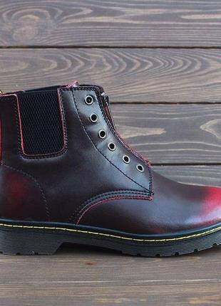 Dr.martens 101 gusset red ботинки женские кожаные мартинсы черевики жіночі