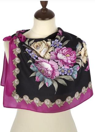 Нежное ехо, платок павловопосадский шёлк