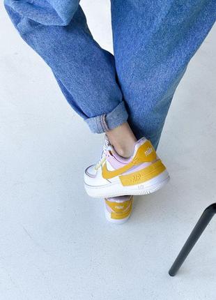 Nike air force 1 shadow white/yellow🆕шикарні кросівки найк🆕купити накладений платіж4 фото