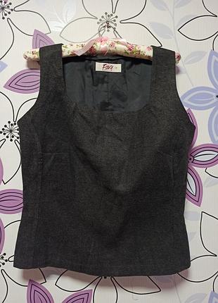 Корсет топ , жилет, по фігурі, приталений, блискавка збоку