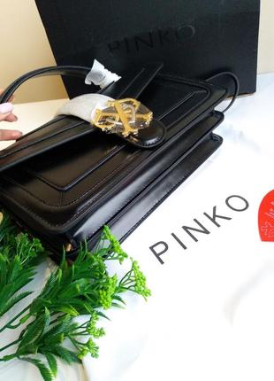 Кожаная сумка пинко черная