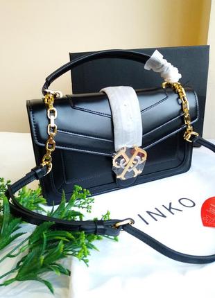 Кожаная сумка пинко черная