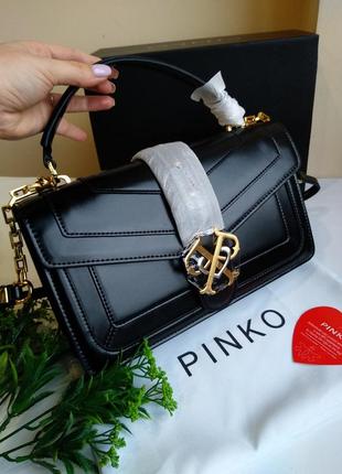 Кожаная сумка пинко черная