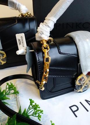 Кожаная сумка пинко черная