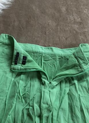 Женская плиссированная юбка миди из хлопка и шелка theory5 фото