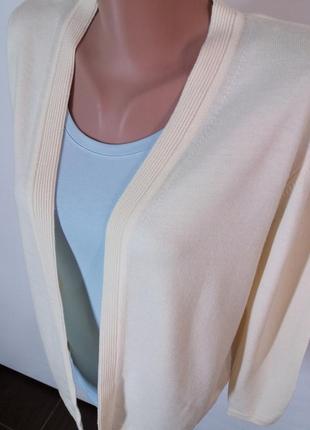 Открытый шерстяной кардиган цвета айвори от бренда afibel (франция)2 фото