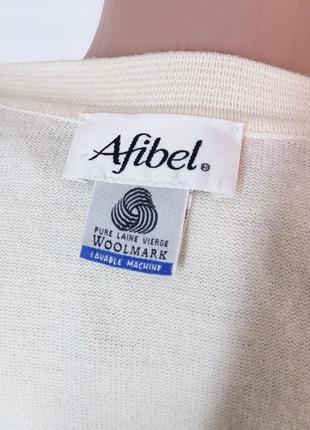 Открытый шерстяной кардиган цвета айвори от бренда afibel (франция)5 фото