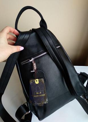 Кожаный рюкзак, рюкзак кожаный, цвет чёрный4 фото