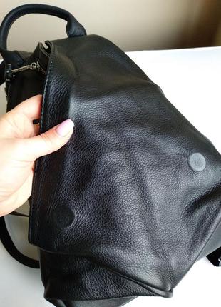 Кожаный рюкзак, рюкзак кожаный, цвет чёрный5 фото