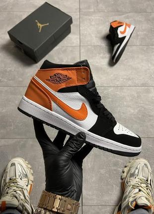 Женские кроссовки nike air jordan 1 black orange  36-38-40