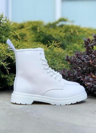 Dr. martens 1460 mono white ботинки  женские мартинсы черевики жіночі