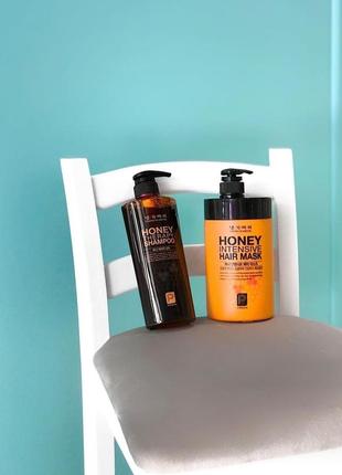 Медова маска для волосся від daenggimeori honey intensive hair mask7 фото