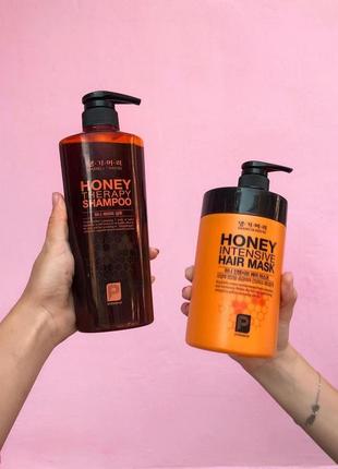 Медова маска для волосся від daenggimeori honey intensive hair mask2 фото