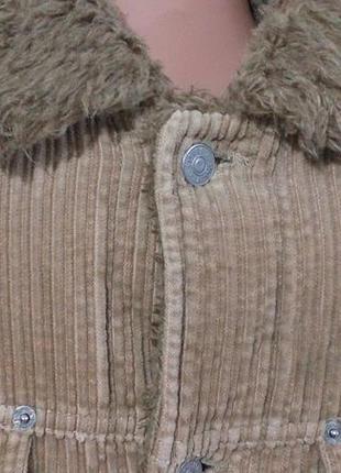 Куртка  шерпа вельветова на штучному хутрі sisley2 фото
