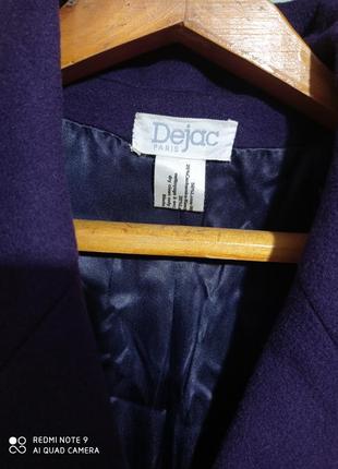 К1. шикарное шерстяное двухбортное фиолетовое пальто полуреглан шерсть кашемир баклажан кашемір3 фото