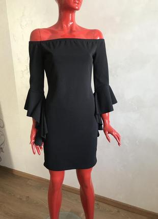 Чёрное коктейльное платье короткое платье платице🔥🔥🔥