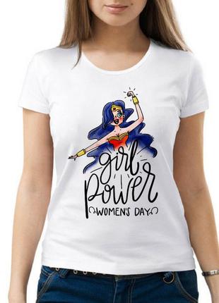 Женская футболка с принтом "girl power women's day" push it1 фото