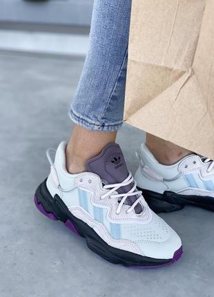 Женские кроссовки adidas ozweego grey purple / жіночі кросівки адідас озвіго