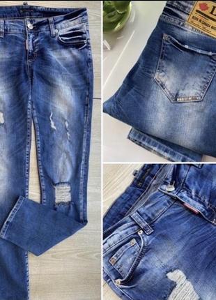 Женские люксовые джинсы  dsquared2 италия, рваные джинсы люкс1 фото