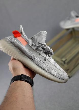 Кросівки унісекс adidas yeezy boost 350 сірі з помаранчевим