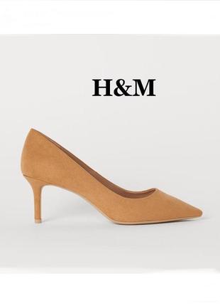 Женские туфли-лодочки с острым носком и обтянутым каблуком h&m