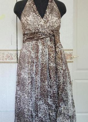 Платье в одуванчики с золотыми нитями