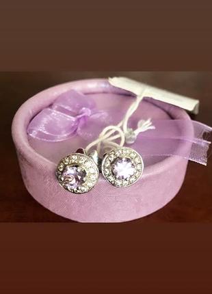 Срібні сережки з аметистами
