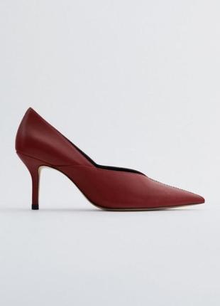 Туфлі човники 👠 zara натуральна шкіра