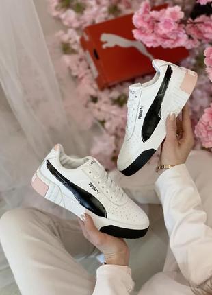 Женские кроссовки puma cali white/black/pink