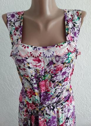 Симпатичне строкате плаття - сарафан з вишивкою з віскози(ручна робота)3 фото