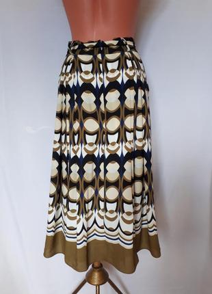Роскошная  юбка миди под пояс в яркий принт с боковыми карманами h&m ( размер 36-38)3 фото