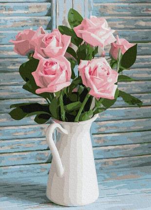 Картина за номерами свіжі троянди рейн