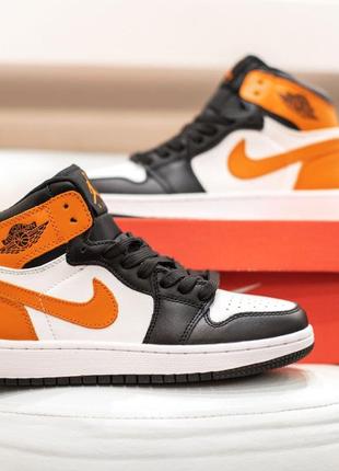 Nike air jordan 1 retro white/orange🆕шикарні кросівки найк🆕купити накладений платіж