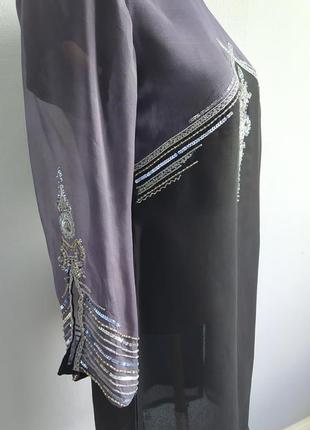 Сукня туніка з шифону, з бісером і паєтками.4 фото