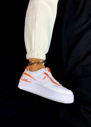 Nike air force shadow white/orange🆕шикарные кроссовки найк🆕купить наложенный платёж