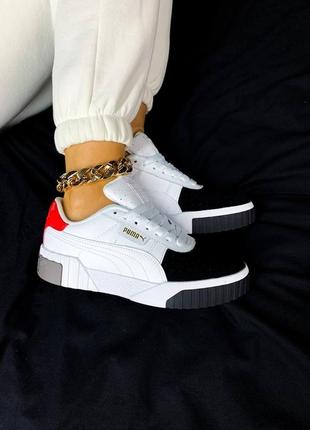 Puma cali white/red/black🆕шикарные кроссовки пума🆕купить наложенный платёж10 фото