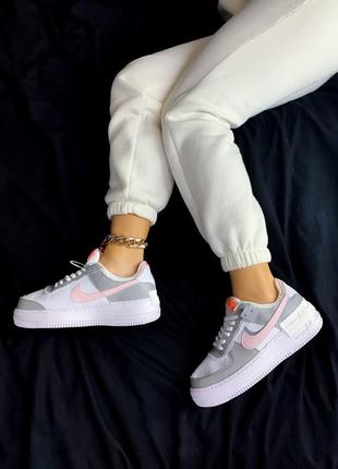 Жіночі кросівки nike air force shadow grey/pink