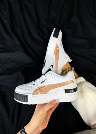 Женские кроссовки puma cali sport white/gold9 фото