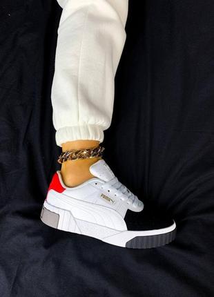 Женские кроссовки puma cali white/red/black6 фото