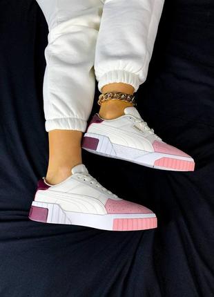 Женские кроссовки puma cali white/pink/purple8 фото