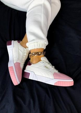 Женские кроссовки puma cali white/pink/purple10 фото