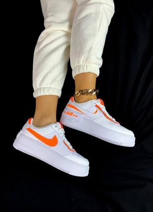 Женские кроссовки nike air force shadow white/orange5 фото