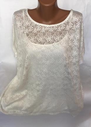 Шикарная кружевная блуза с майкой