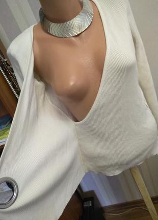 Нежная кофта , блуза,на запах, в рубчик, свитер, лонслив5 фото